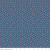 Image of Seasonal Basics Grand Ol' Flag Denim quilting cotton fabric by Christopher Thompson for Riley Blake Designs. Features American flags on a blue background. Cute Little Fabric Shop.