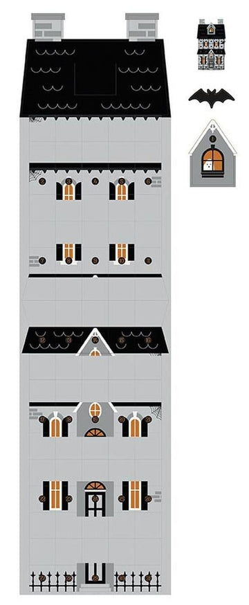 SALE Frank and Friends Haunted House Countdown FELT Panel Halloween Fabric - FT17478 - Riley Blake Polyester Felt Fabric