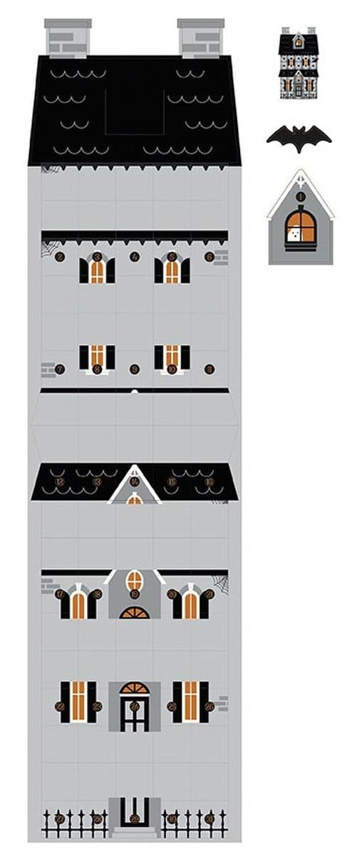 SALE Frank and Friends Haunted House Countdown FELT Panel Halloween Fabric - FT17478 - Riley Blake Polyester Felt Fabric