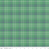Image of Happy Haven Plaid Green quilting cotton fabric by Shawn Wallace for Riley Blake Designs. Features plaid on a green background. Cute Little Fabric Shop.