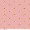 Image of Designer Flannel Sweet Cotton Tales Flopsy Fields Pink quilting cotton fabric by Little Forest Atelier for RIley Blake Designs. Features bunnies on a pink background. Cute Little Fabric Shop.