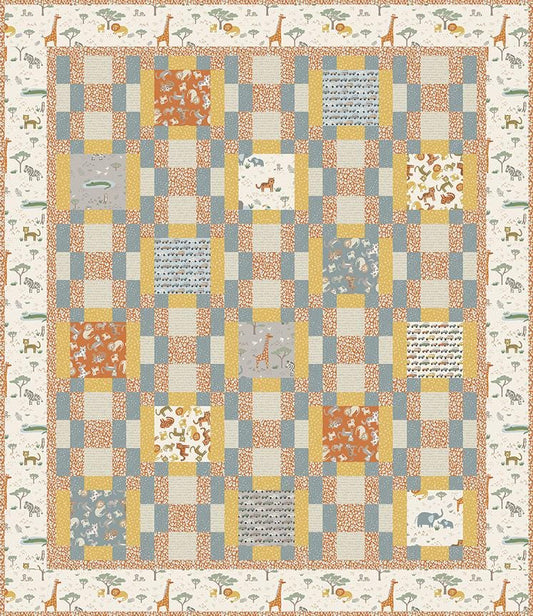 Wildlife Adventure Kit - Leo & Savannah - Deenarutter - Riley Blake Designs - Pattern Quilt Kit -  Quilting Cotton