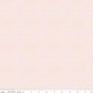 Image of Designer Flannel Micro Gingham Peony flannel cotton fabric by The RBD Designers for Riley Blake Designs. Features gingham on a pink background. Cute Little Fabric Shop.