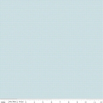 Image of Designer Flannel Micro Gingham Blue flannel cotton fabric by The RBD Designers for Riley Blake Designs. Features gingham on a blue background. Cute Little Fabric Shop.