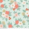 Designer Flannel Meadow Moments Floral Mint Green Flower Fabric - F17511 - Riley Blake FLANNEL Cotton Fabric