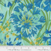 26" End of Bolt - SALE Serena Shores Floral 48770 Aqua - Moda Fabrics - Flowers Leaves Petals - Quilting Cotton Fabric