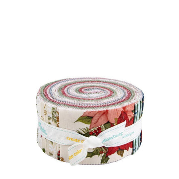 Christmas Greetings 2.5" Rolie Polie Christmas Fabric - RP-17660-40 - 40-piece Precut - Riley Blake Quilting Cotton Fabric