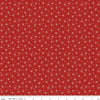Image of Christmas Greetings Christmas Lights Red quilting cotton fabric by Sandy Gervais for Riley Blake Designs. Features polka dots on a red background. Cute Little Fabric Shop.
