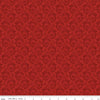 Image of Christmas Greetings Scroll Red quilting cotton fabric by Sandy Gervais for Riley Blake Designs. Features swirls on a red background. Cute Little Fabric Shop.