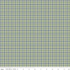 Image of Christmas Greetings Plaid Sage quilting cotton fabric by Sandy Gervais for Riley Blake Designs. Features plaid on a green background. Cute Little Fabric Shop.
