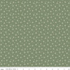 Image of Christmas Greetings Christmas Lights Spruce quilting cotton fabric by Sandy Gervais for Riley Blake Designs. Features polka dots on a green background. Cute Little Fabric Shop.