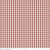 Image of Rosewood Hearth Dusty Rose quilting cotton fabric by Jessica Chertkow for Riley Blake Designs. Features checks on a pink background. Cute Little Fabric Shop.
