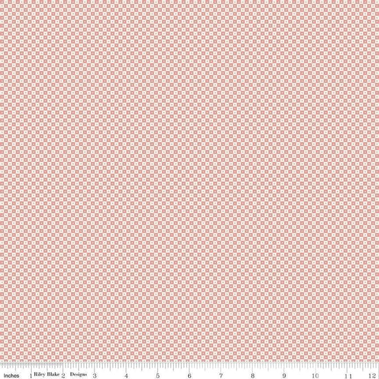 Image of Rosewood Brindle Pink quilting cotton fabric by Jessica Chertkow for Riley Blake Designs. Features checks on a pink background. Cute Little Fabric Shop.