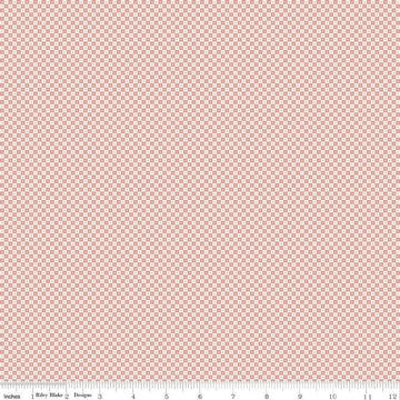 Image of Rosewood Brindle Pink quilting cotton fabric by Jessica Chertkow for Riley Blake Designs. Features checks on a pink background. Cute Little Fabric Shop.
