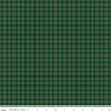 Image of Rosewood Hearth Forest quilting cotton fabric by Jessica Chertkow for Riley Blake Designs. Features checks on a green background. Cute Little Fabric Shop.