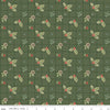 Image of Holiday Spirit Holly Green quilting cotton fabric by Lisa Audit for Riley Blake Designs. Features holly on a green background. Cute Little Fabric Shop.