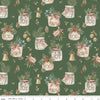 Image of Holiday Spirit Main Green quilting cotton fabric by Lisa Audit for Riley Blake Designs. Features leaves on a green background. Cute Little Fabric Shop.
