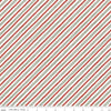 Image of Holiday Spirit Stripes Multi quilting cotton fabric by Lisa Audit for Riley Blake Designs. Features stripes on a red background. Cute Little Fabric Shop.