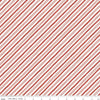 Image of Holiday Spirit Stripes Red quilting cotton fabric by Lisa Audit for Riley Blake Designs. Features stripes on a red background. Cute Little Fabric Shop.