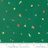 Image of Fruit Salad Snack Emerald quilting cotton fabric by Corey Yoder for Moda Fabrics. Features fruit on a green background. Cute Little Fabric Shop.