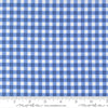 Image of Fruit Salad Gingham Cobalt quilting cotton fabric by Corey Yoder for Moda Fabrics. Features gingham on a blue background. Cute Little Fabric Shop.