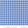 Image of Fruit Salad Gingham Cobalt quilting cotton fabric by Corey Yoder for Moda Fabrics. Features gingham on a blue background. Cute Little Fabric Shop.