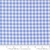 Image of Fruit Salad Gingham Light Blue quilting cotton fabric by Corey Yoder for Moda Fabrics. Features gingham on a blue background. Cute Little Fabric Shop.