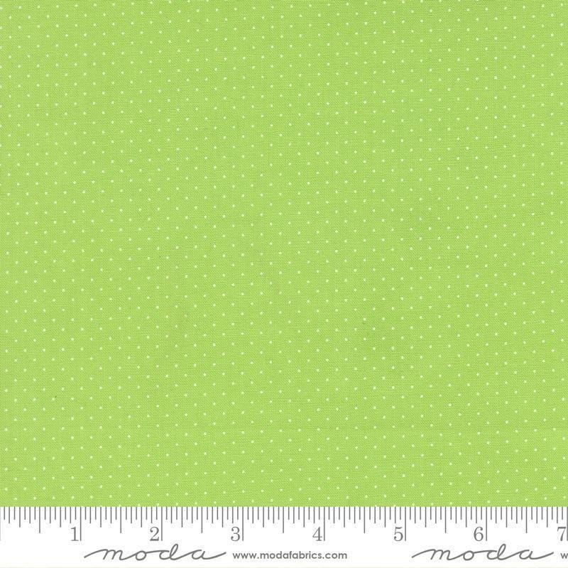 Image of Fruit Salad Dots Lime quilting cotton fabric by Corey Yoder for Moda Fabrics. Features dots on a green background. Cute Little Fabric Shop.