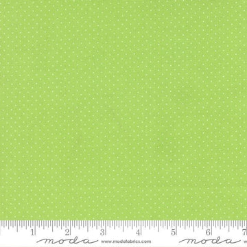 Image of Fruit Salad Dots Lime quilting cotton fabric by Corey Yoder for Moda Fabrics. Features dots on a green background. Cute Little Fabric Shop.