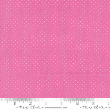 Image of Fruit Salad Dots Petal Pink quilting cotton fabric by Corey Yoder for Moda Fabrics. Features dots on a pink background. Cute Little Fabric Shop.