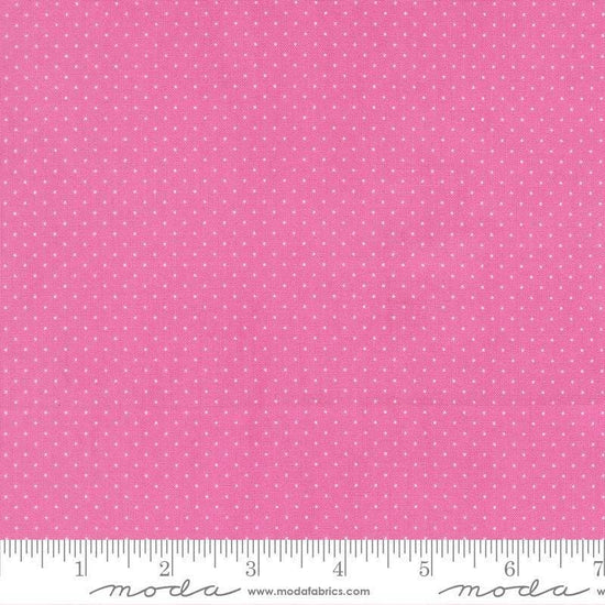Image of Fruit Salad Dots Petal Pink quilting cotton fabric by Corey Yoder for Moda Fabrics. Features dots on a pink background. Cute Little Fabric Shop.