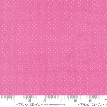Image of Fruit Salad Dots Petal Pink quilting cotton fabric by Corey Yoder for Moda Fabrics. Features dots on a pink background. Cute Little Fabric Shop.
