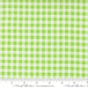 Image of Fruit Salad Gingham Lime quilting cotton fabric by Corey Yoder for Moda Fabrics. Features gingham on a green background. Cute Little Fabric Shop.