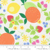 Image of Fruit Salad Fruits Off White quilting cotton fabric by Corey Yoder for Moda Fabrics. Features fruit on a white background. Cute Little Fabric Shop.