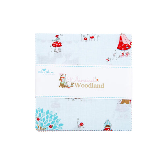 Whimsical Woodland 5" Stacker Floral Fabric - 5-17640-42 - 42-Piece Precut - Riley Blake Quilting Cotton Fabric