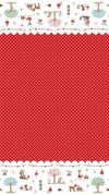 SALE Whimsical Woodland Border Print Red Polka Dot Fabric - C17648 - Riley Blake Quilting Cotton Fabric