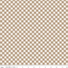 Image of Whimsical Woodland Diagonal Gingham Natural quilting cotton fabric by Tasha Noel for Riley Blake Designs. Features gingham on a brown background. Cute Little Fabric Shop.