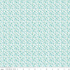 Image of Whimsical Woodland Mini Florals Aqua quilting cotton fabric by Tasha Noel for Riley Blake Designs. Features flowers on a blue background. Cute Little Fabric Shop.