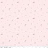 Image of Whimsical Woodland Mushrooms Pink quilting cotton fabric by Tasha Noel for Riley Blake Designs. Features flowers on a pink background. Cute Little Fabric Shop.