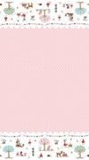 Whimsical Woodland Border Print Pink Polka Dot Fabric - C17648 - Riley Blake Quilting Cotton Fabric