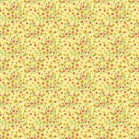 Sketchbook Blossoms Sunny Yellow TODO - C17524 - Riley Blake Quilting Cotton Fabric