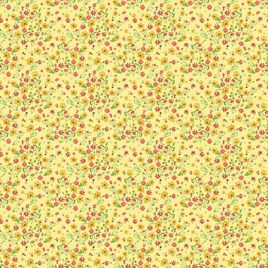 Sketchbook Blossoms Sunny Yellow TODO - C17524 - Riley Blake Quilting Cotton Fabric
