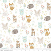 Fat Quarter End of Bolt - It's a Girl Animals C13320 White - Riley Blake Designs - Children's - Quilting Cotton Fabric