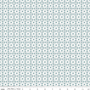 Image of Sketchbook Geo Blue quilting cotton fabric by Lisa Audit for RIley Blake Designs. Features a geometric pattern on a blue background. Cute Little Fabric Shop.