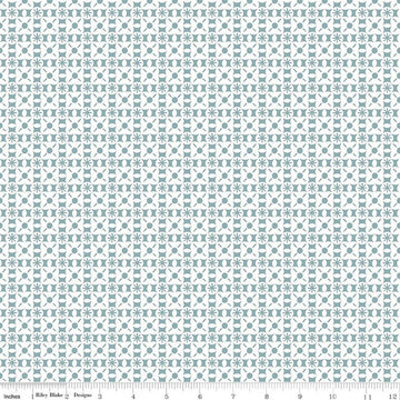 Image of Sketchbook Geo Blue quilting cotton fabric by Lisa Audit for RIley Blake Designs. Features a geometric pattern on a blue background. Cute Little Fabric Shop.