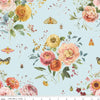 Image of Sketchbook Main Blue quilting cotton fabric by Lisa Audit for RIley Blake Designs. Features flowers on a blue background. Cute Little Fabric Shop.
