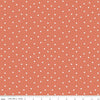 Image of Sketchbook Dots Ginger quilting cotton fabric by Lisa Audit for RIley Blake Designs. Features polka dots on an orange background. Cute Little Fabric Shop.
