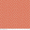 Image of Sketchbook Dots Ginger quilting cotton fabric by Lisa Audit for RIley Blake Designs. Features polka dots on an orange background. Cute Little Fabric Shop.