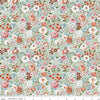 Image of Sketchbook Flower Garden Blue quilting cotton fabric by Lisa Audit for RIley Blake Designs. Features flowers on a blue background. Cute Little Fabric Shop.