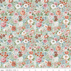 Image of Sketchbook Flower Garden Blue quilting cotton fabric by Lisa Audit for RIley Blake Designs. Features flowers on a blue background. Cute Little Fabric Shop.